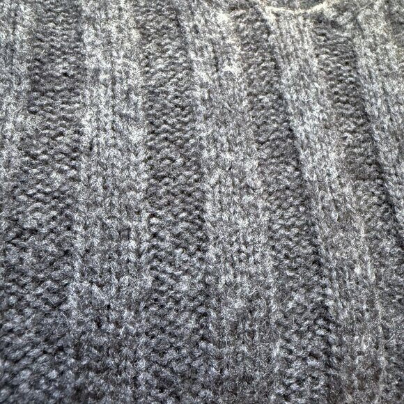 Gap Cozy Ribbed Vneck Wool blend Pullover Sweater Charcoal Heather Grey - Picture 4 of 8